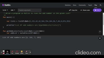 * Write a program in Kotlin to find the odd number in the given list?