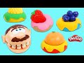 Feeding Mr. Play Doh Head Toy Fruit Play Dough Donut Desserts | Fun &amp; Easy DIY Arts &amp; Crafts!
