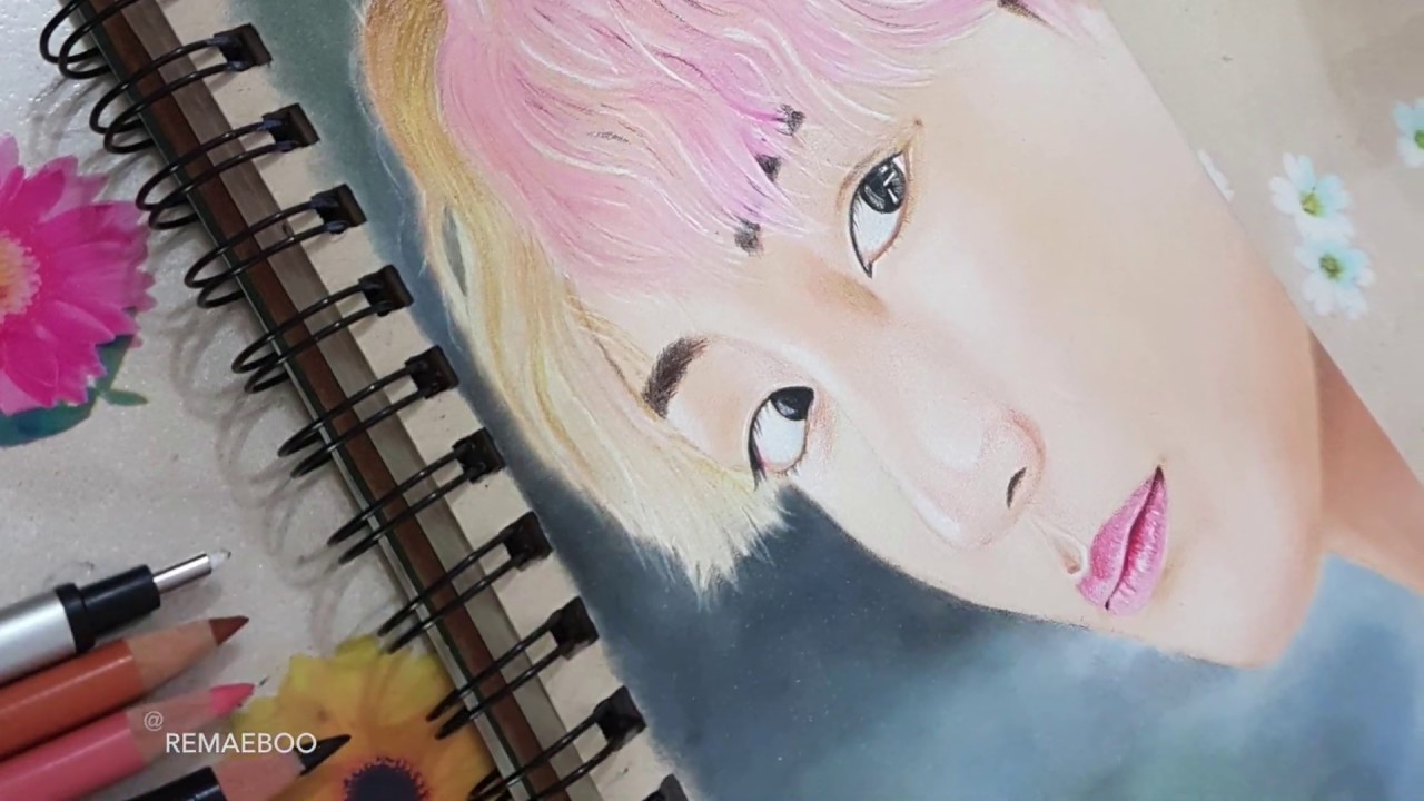 Speed Drawing : V Tae-hyung , BTS ( Pan Pastel & Colored pencil ) - YouTube