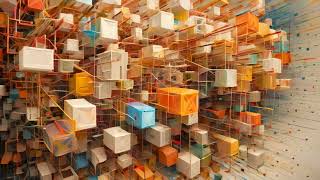 Abstract background with cubes and lines. 3d rendering, 3d illustration. abstract cuboid
