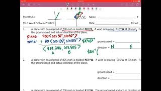 Precalc WS Ch 6 word problem 1