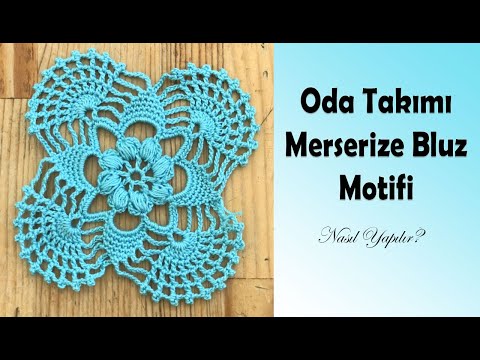 Çiçek Motif / Oda Takımı Merserize Bluz Motifi Nasıl Yapılır? / Super Easy Flower Crochet Pattern