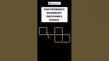 Move 2 Sticks to Make 4 Squares 🤔 #Shorts #PuzzleChallenge #BrainTeaser