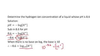 Advanced Functions MHF4U Example Chap 8.080 pH Word Problems (logarithms)