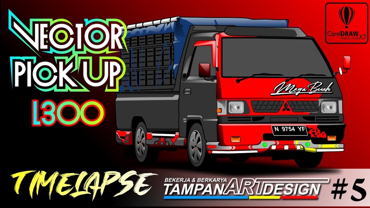 MITSUBISHI L300 PICK UP MODIFIKASI VECTOR ART KEREN TAMPAN ART