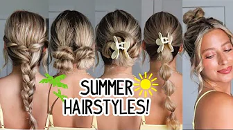 SIMPLE SUMMER HAIRSTYLES! Vacation Hairstyles| Beach Hairstyles| Medium & Long Hair| Thin/Thick Hair