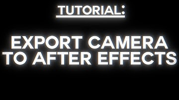 [TUTORIAL] EXPORT your CAMERA ANIMATION from blender TO AFTER EFFECTS