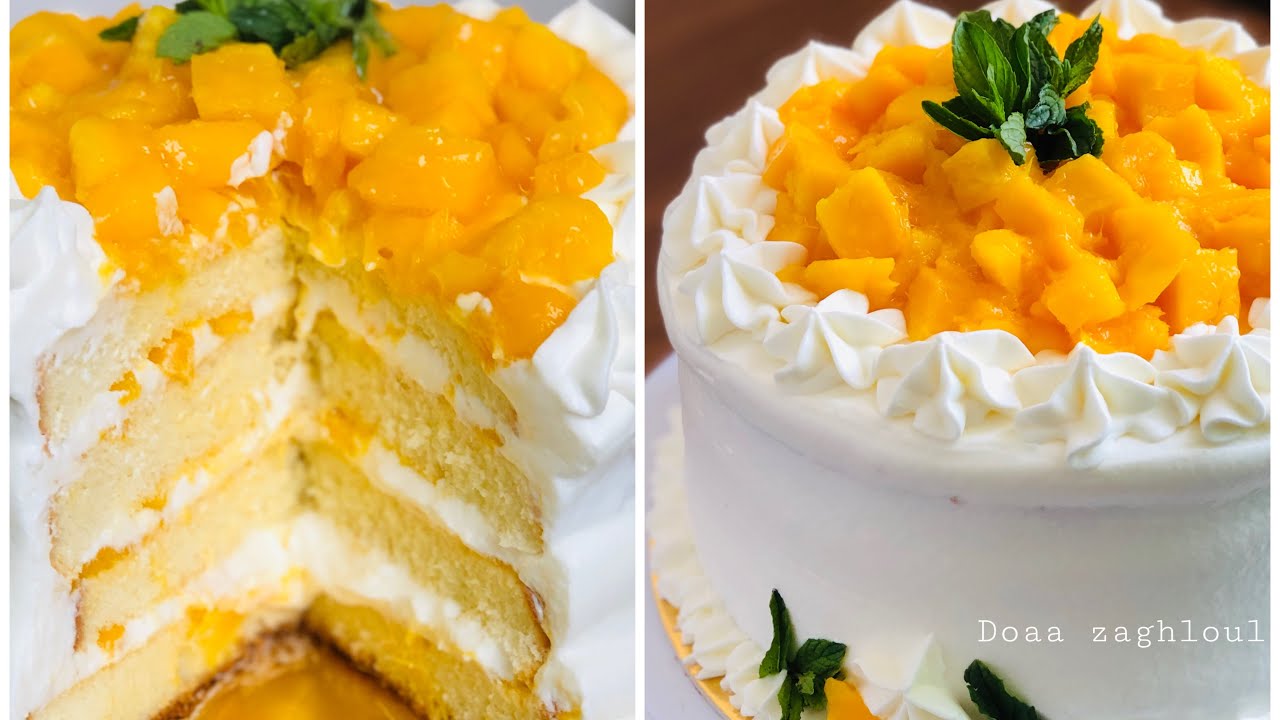 كيك المانجو المنعش سهلة واقتصادية لكل ست بيت