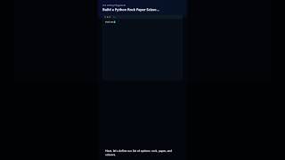 Build a Python Rock Paper Scissors Game in 60 Seconds #code #coding #game #games #gaming #website