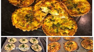 ‏مني كيش بالخضروات و صدر الدجاج  Mini quiche aux légumes et escalopes de poulet  Mini quiché