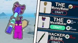 NOOB WITH MEATMAKER TROLLING!! *ADMIN WEAPON* (Roblox Booga Booga)