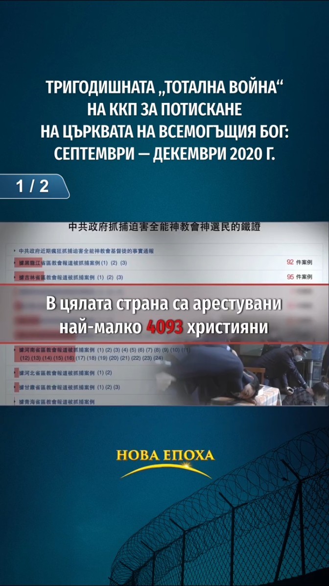 Тригодишната „Тотална война“ на ККП за потискане на Църквата на Всемогъщия Бог: септември — декември 2020 г. (1/2)