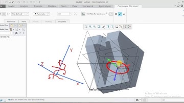PTC Creo Intro Of Degree Of Freedom Coincident Distant Constrain For Assembly Tutorial 1 Beginners