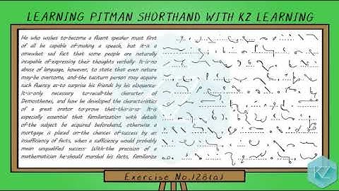 Pitman Shorthand - Exercise No.128 Dictation (65 WPM) - KZ Learning