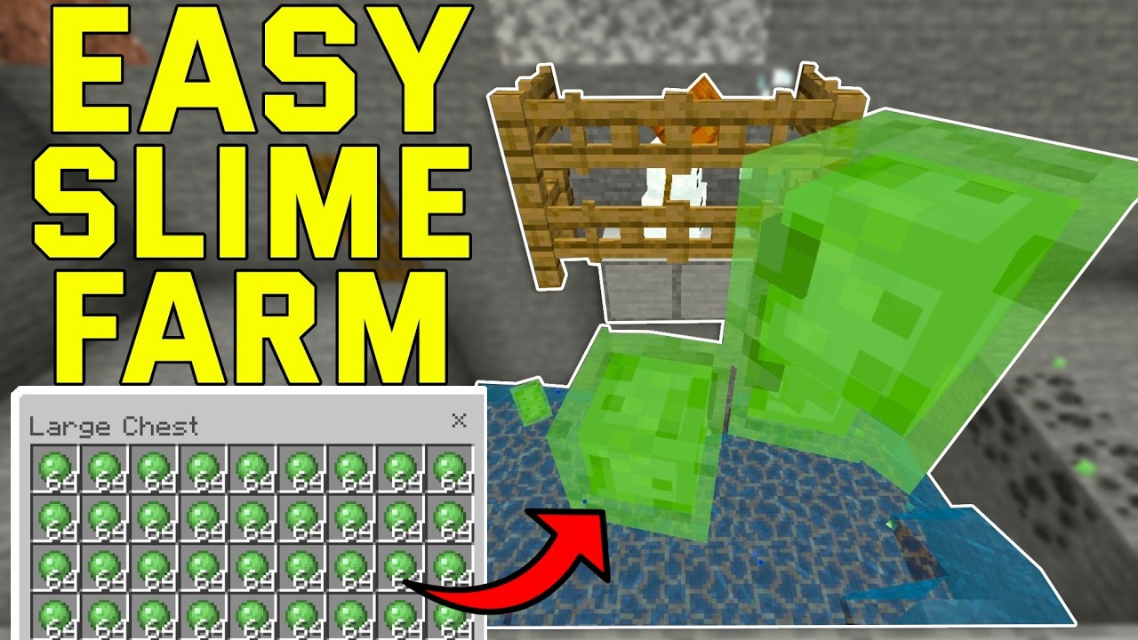 EASY Slime Farm Minecraft Bedrock 1.21+ (Bedrock,Mcpe,Ps4,Xbox) - YouTube