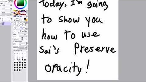 Sai Preserve Opacity Tutorial
