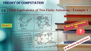 Theory of computation : How to find Equivalence of Two Finite Automata : Example 1 | TOC | Lect 13