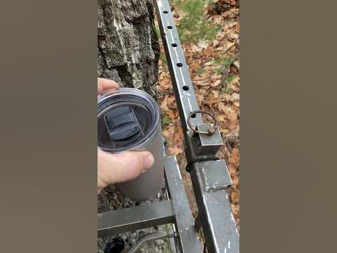 Climbing tree stand cup holder. #madeforit #amacker - YouTube