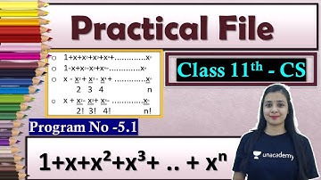 P#5.1 - Class 11 CS -Python Practical File | Suggested Practical List | Series - 1+x+x²+x³+ .. + xⁿ