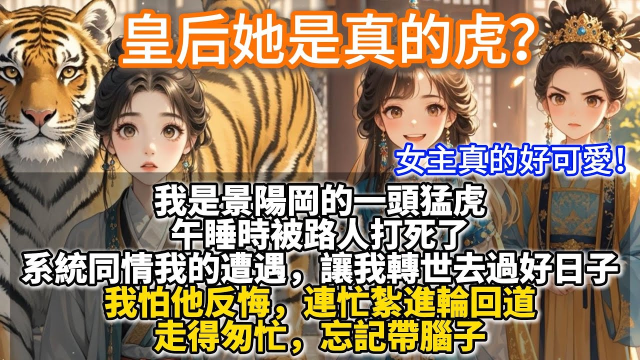 完結可愛沙雕爽文：皇后她是真的虎？我是景陽岡的一頭猛虎。 午睡時被路人打死了。 系統同情我的遭遇，讓我轉世去過好日子。 我怕他反悔，連忙紮進輪回道。走得匆忙，忘記帶腦子。
