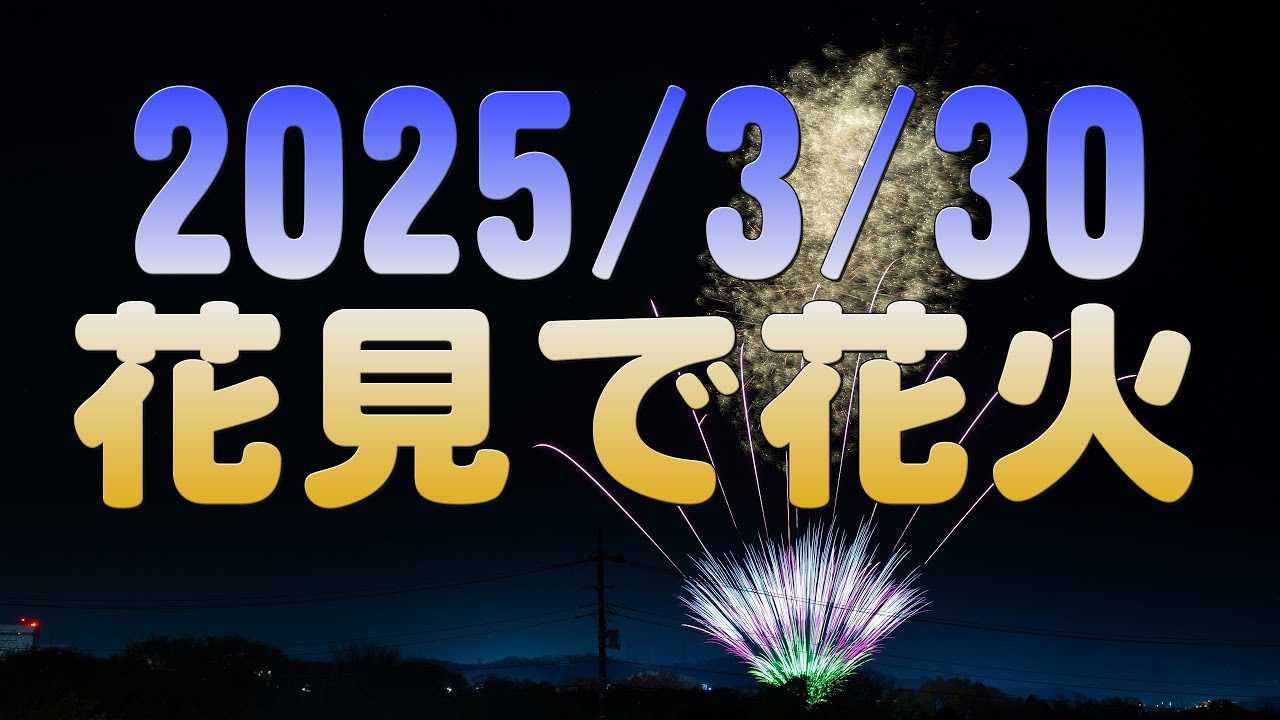 4K】2025/3/30 花見で花火2025 - YouTube