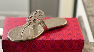 Tory Burch Unboxing | Miller Sandals | Spark Gold | Metallic Wrinkled Leather | Spring/Summer 2023!