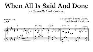 Mark Pentleton Plays When All Is Said And Done