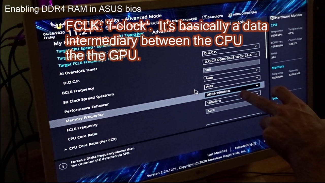 Enabling Memory in an ASUS bios (enabling RAM/DDR4) - YouTube