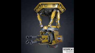 Futuristic Sci-Fi Security Turret: 3D Model Showcase