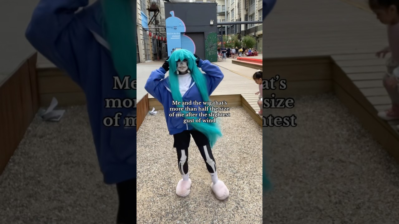 I’m overreacting just a bit but if it storms I’m cooked 💀 #cosplay #cosplayer #sans #miku #vocaloid