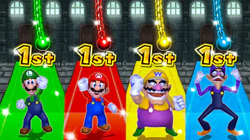 Mario Party 9 MiniGames - Mario Vs Luigi Vs Waluigi Vs Wario (Master Cpu)