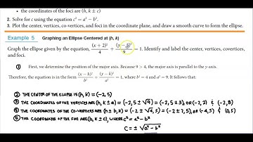 Math 10 8.1 Example 5 Graphing an Ellipse Centered at (h, k)