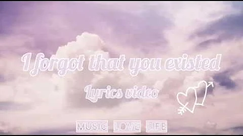 I forgot that you existed - Taylor Swift , lyrics video