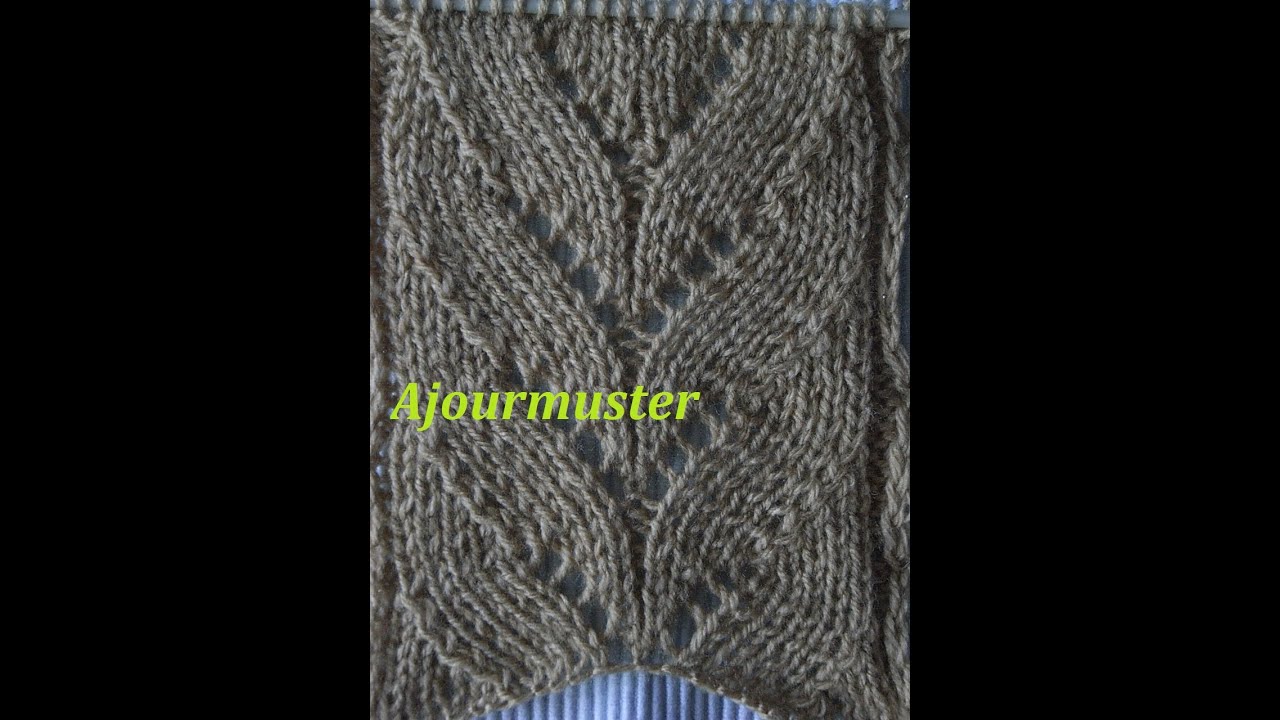 Ajourmuster Blättermuster 02* Stricken*Muster für Pullover*Mütze*Tutorial Handarbeit
