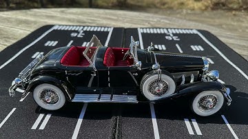 1:18 Duesenberg SJ Torpedo Pheaton Walker LaGrande Black Resin Model by Matrix [Unboxing]