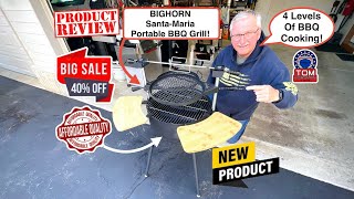 Review Of The All New Bighorn Portable Santa Maria Style Bbq Grill! / 4 Levels Of Cooking!