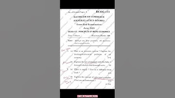 BCOG-171 : PRINCIPAL OF MICRO ECONOMICS| JUNE 2023 QUESTION PAPER IGNOU(BCOM.G) #exam #youtubeshorts