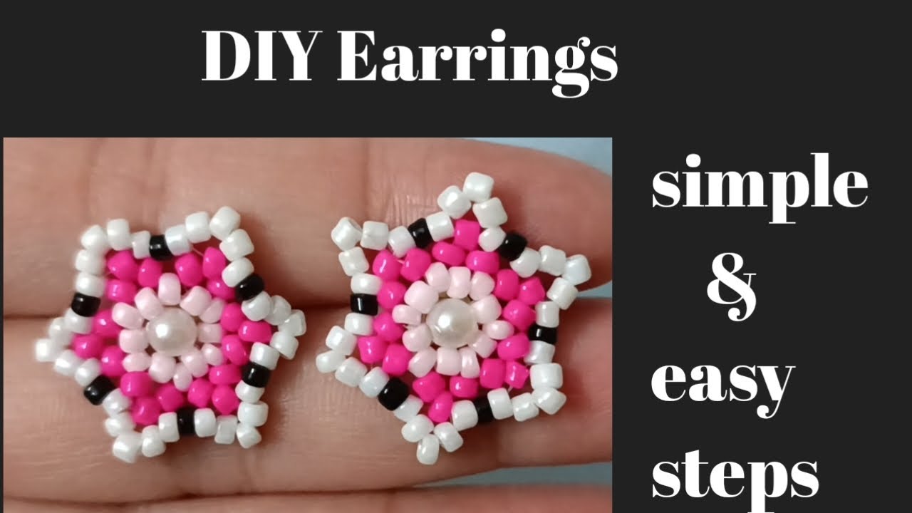 How to make DIY Earrings /simple & easy earrings /beads tutorial ...