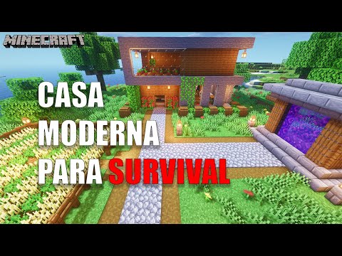 Minecraft: CASA épica MODERNA para survival fácil tutorial 1.19 2022 #7✓