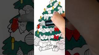 Christmas Tree🎄 #shorts #coloringpages #coloringbook #christmas #christmastree #tree #art #coloring