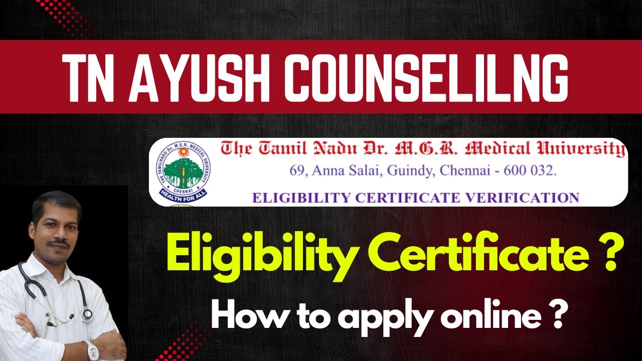 Eligibility certifiate | How to apply in tnmgrmu.ac.in | TNAYUSH ...