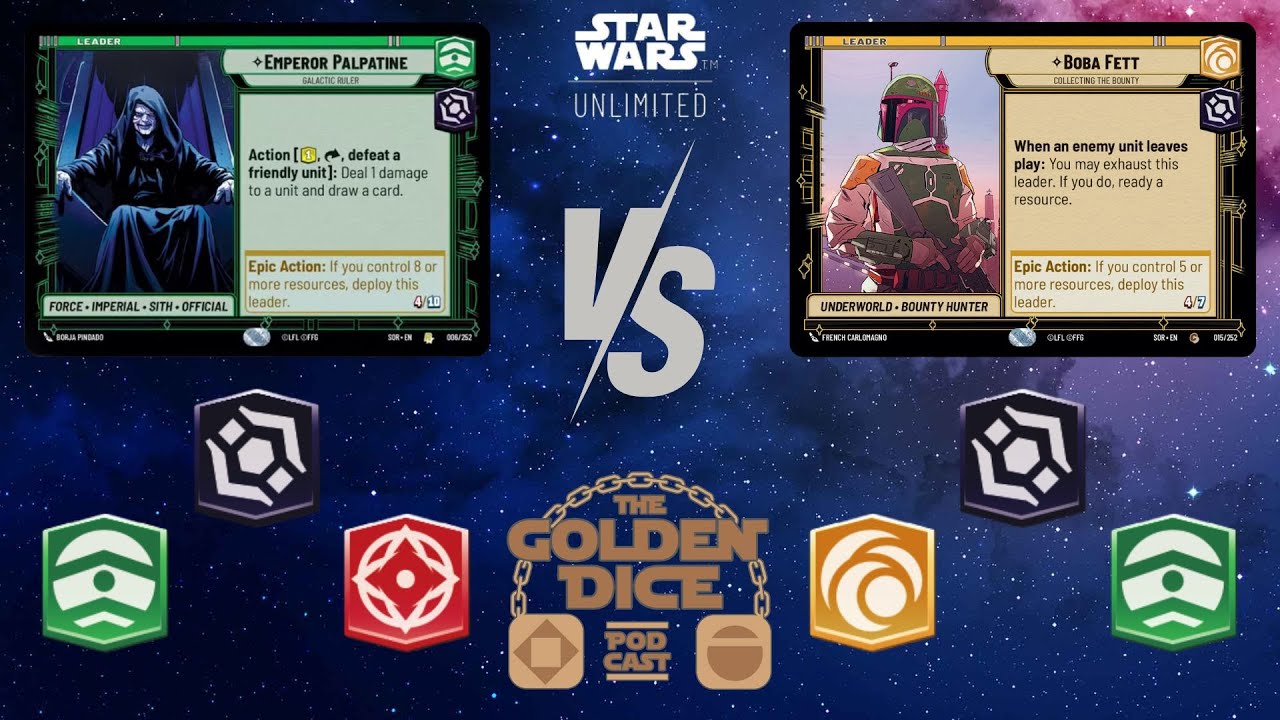 Palpatine Aggression vs Boba Command | Star Wars Unlimited | Gameplay | Bo3