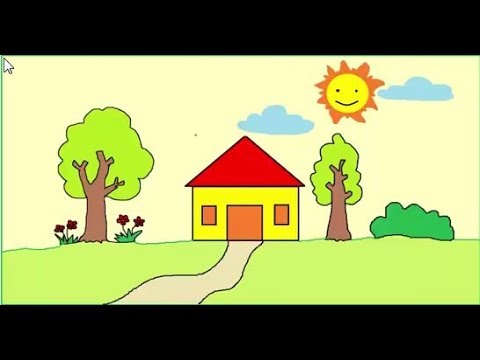 Cách vẽ tranh ngôi nhà bằng phần mềm paint  YouTube