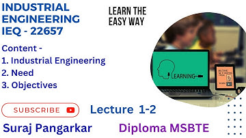 IEQ Industrial Engineering Concept Lecture 1-2 Diploma Mechanical Engineering