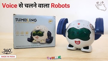 Unboxing the Tumbling Voice Control Robot - Battery Operated Toy with Music - toy unboxing in hindi