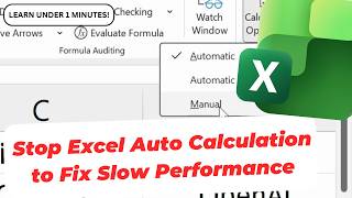 How To Stop Excel from Automatically Calculating Formulas to Fix Slow and Freezing Excel Calculate M