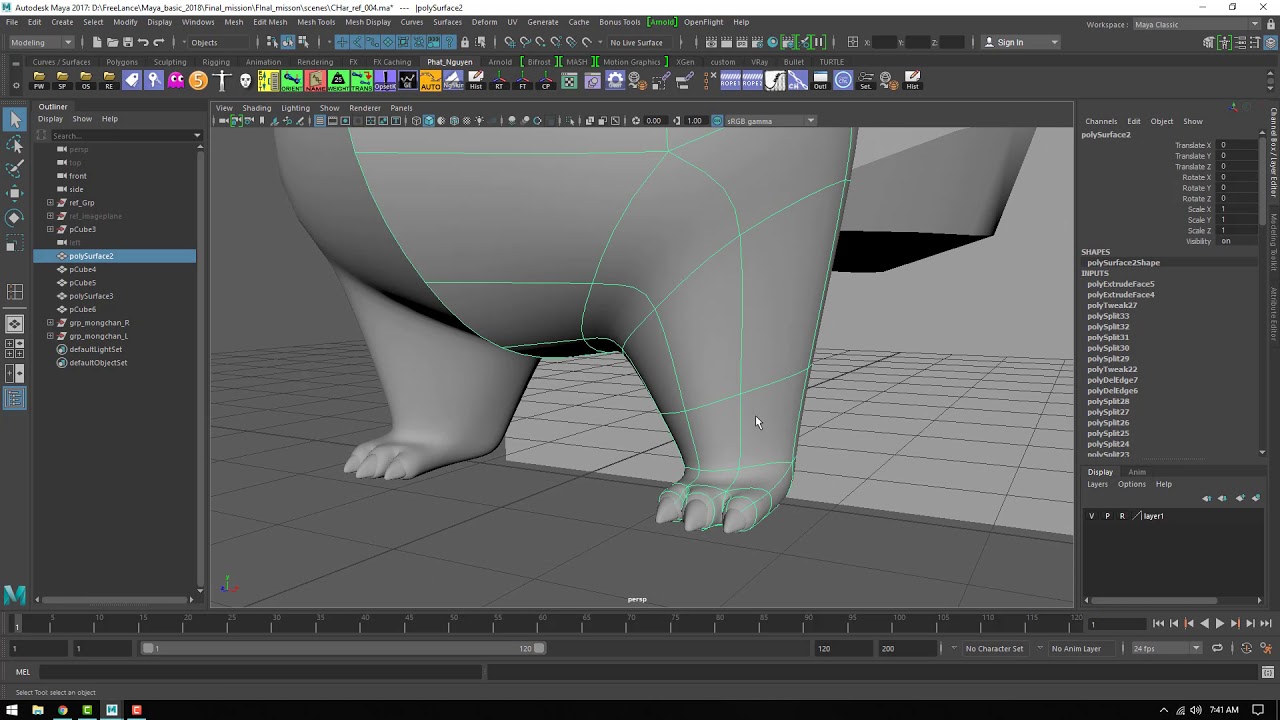 Maya Basic 2017 - 002 Modeling - Part 3 - YouTube