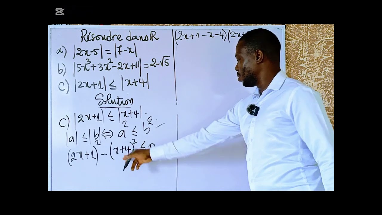 Équation et inéquation avec valeur absolue