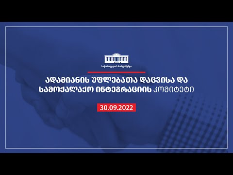 ადამიანის უფლებათა დაცვისა და სამოქალაქო ინტეგრაციის კომიტეტის სხდომა (ნაწილი III) - 30.09.2022