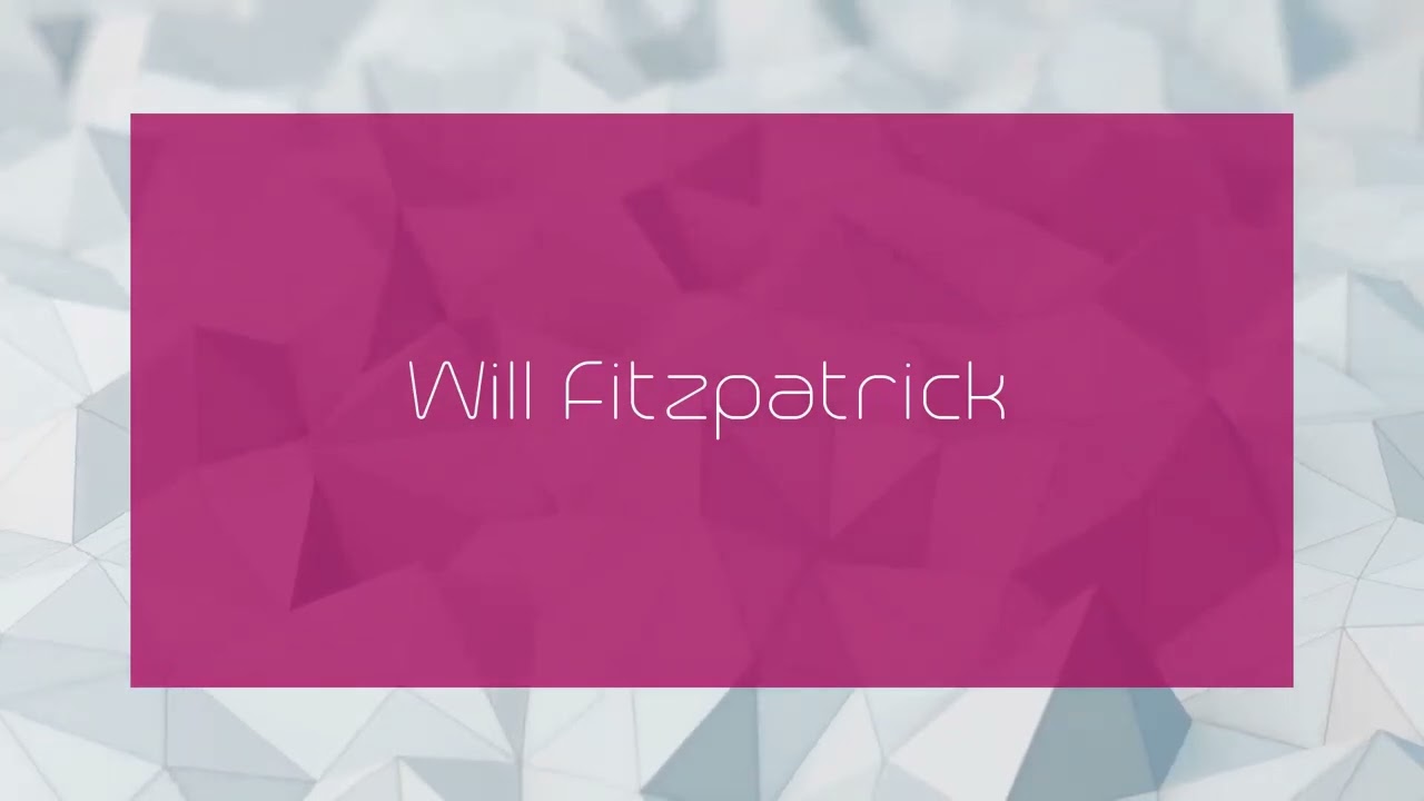 Will Fitzpatrick - appearance